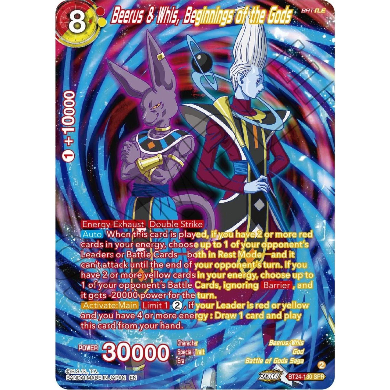 Dragon Ball Super: Masters Beerus & Whis, Beginnings of the Gods (SPR) (BT24 - 130) (Beyond Generations) by LAB7 Malta, Europe