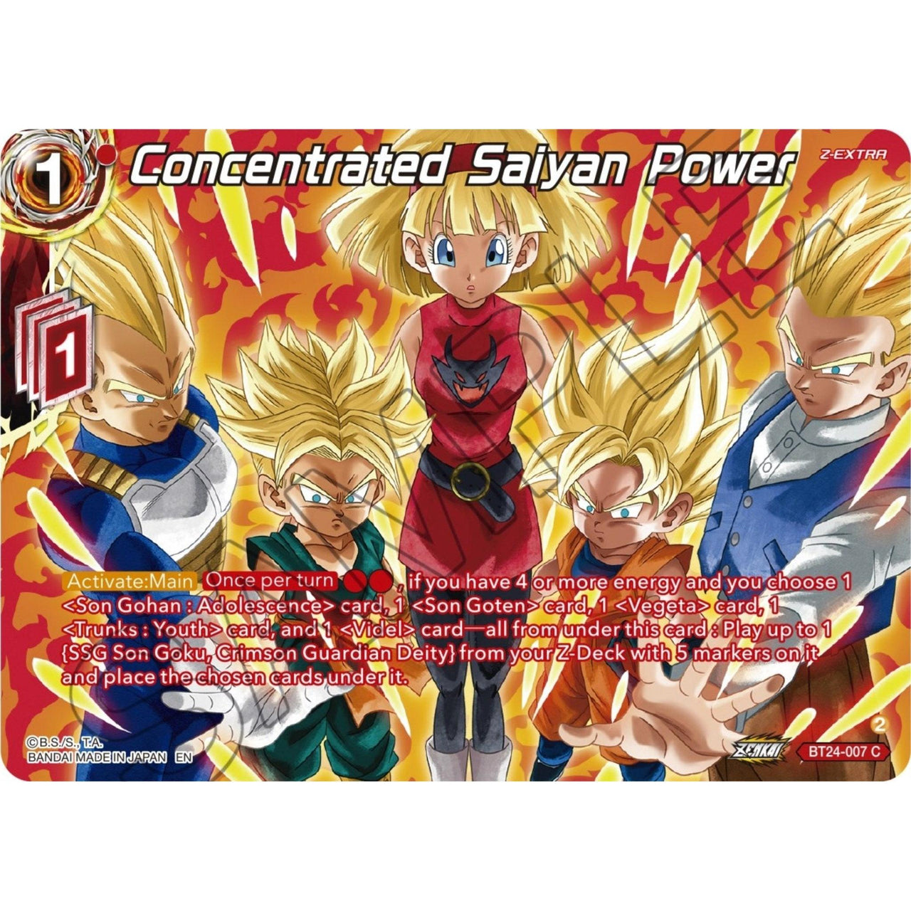 Dragon Ball Super: Masters Concentrated Saiyan Power (Collector Booster Silver) (BT24 - 007) (Beyond Generations) by LAB7 Malta, Europe