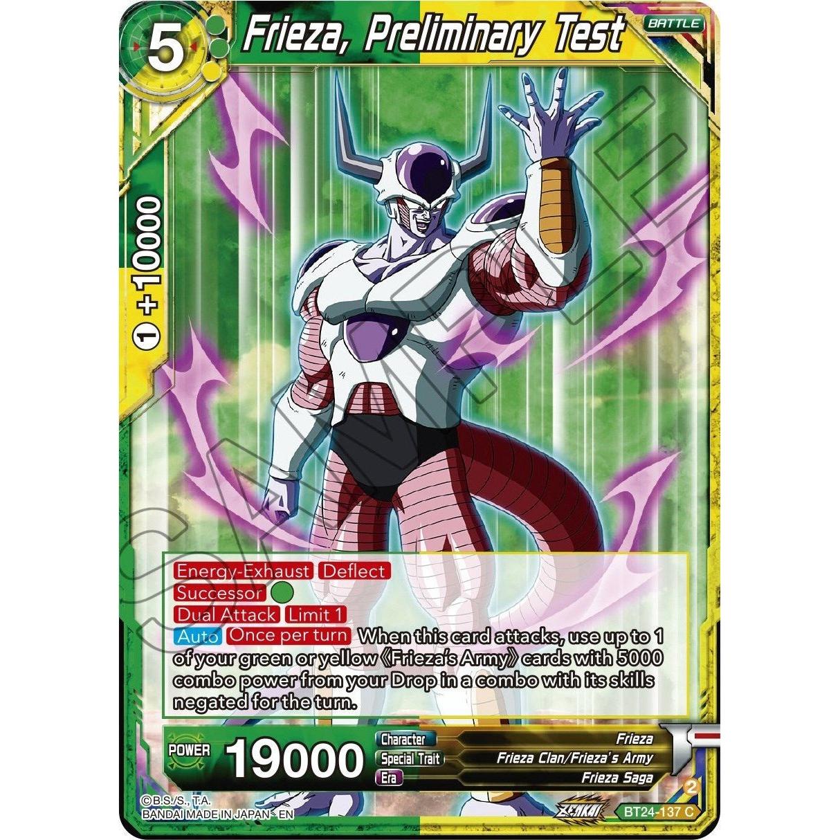 Dragon Ball Super: Masters Frieza, Preliminary Test (BT24 - 137) (Beyond Generations) by LAB7 Malta, Europe