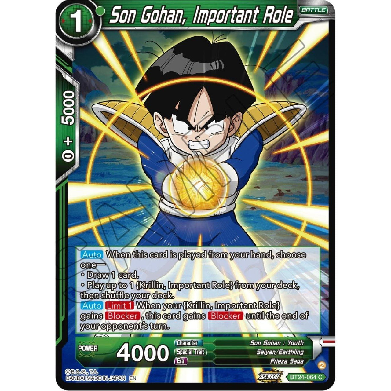 Dragon Ball Super: Masters Son Gohan, Important Role (BT24 - 064) (Beyond Generations) by LAB7 Malta, Europe