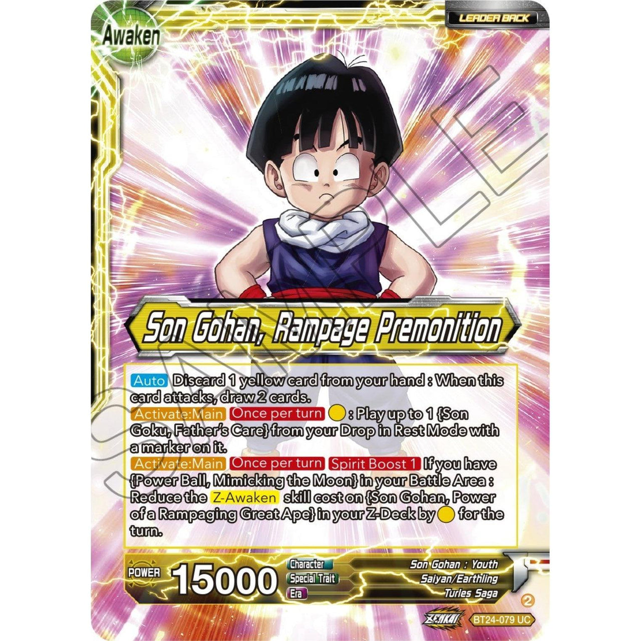 Dragon Ball Super: Masters Son Gohan // Son Gohan, Rampage Premonition (BT24 - 079) (Beyond Generations) by LAB7 Malta, Europe