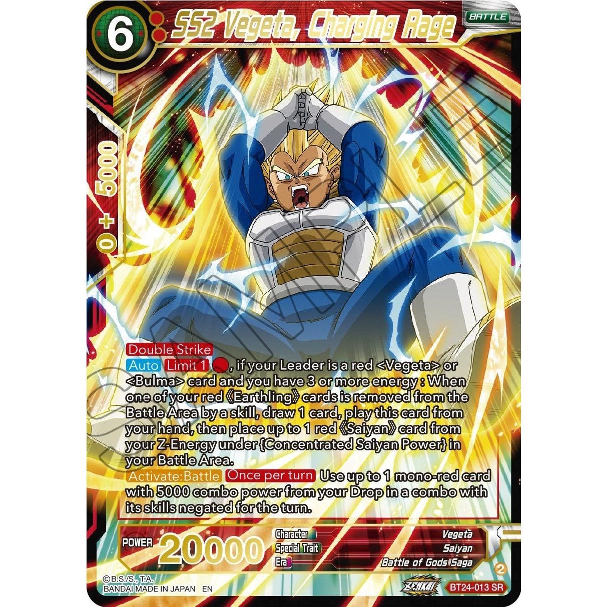 Dragon Ball Super: Masters SS2 Vegeta, Charging Rage (BT24 - 013) (Beyond Generations) by LAB7 Malta, Europe