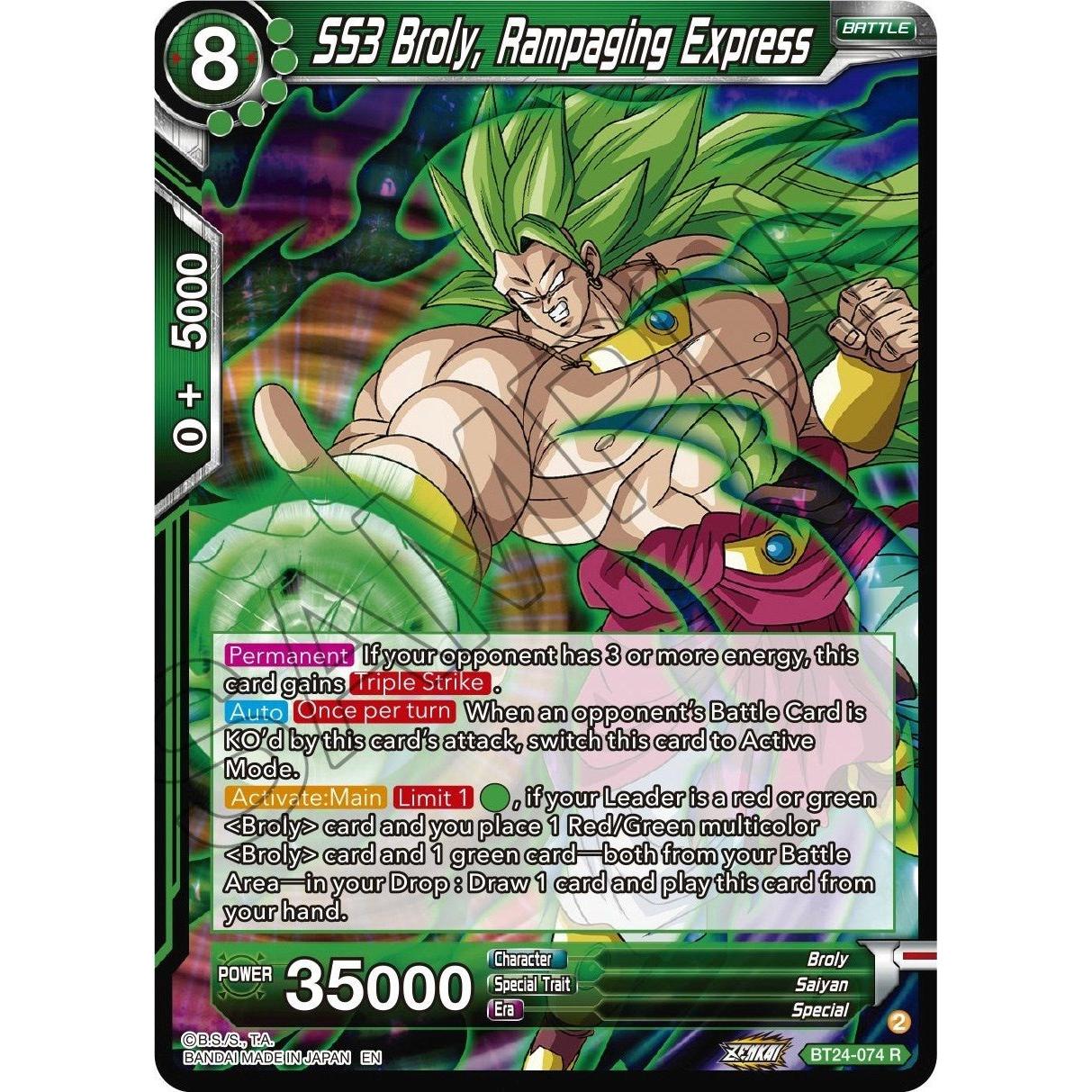 Dragon Ball Super: Masters SS3 Broly, Rampaging Express (BT24 - 074) (Beyond Generations) by LAB7 Malta, Europe