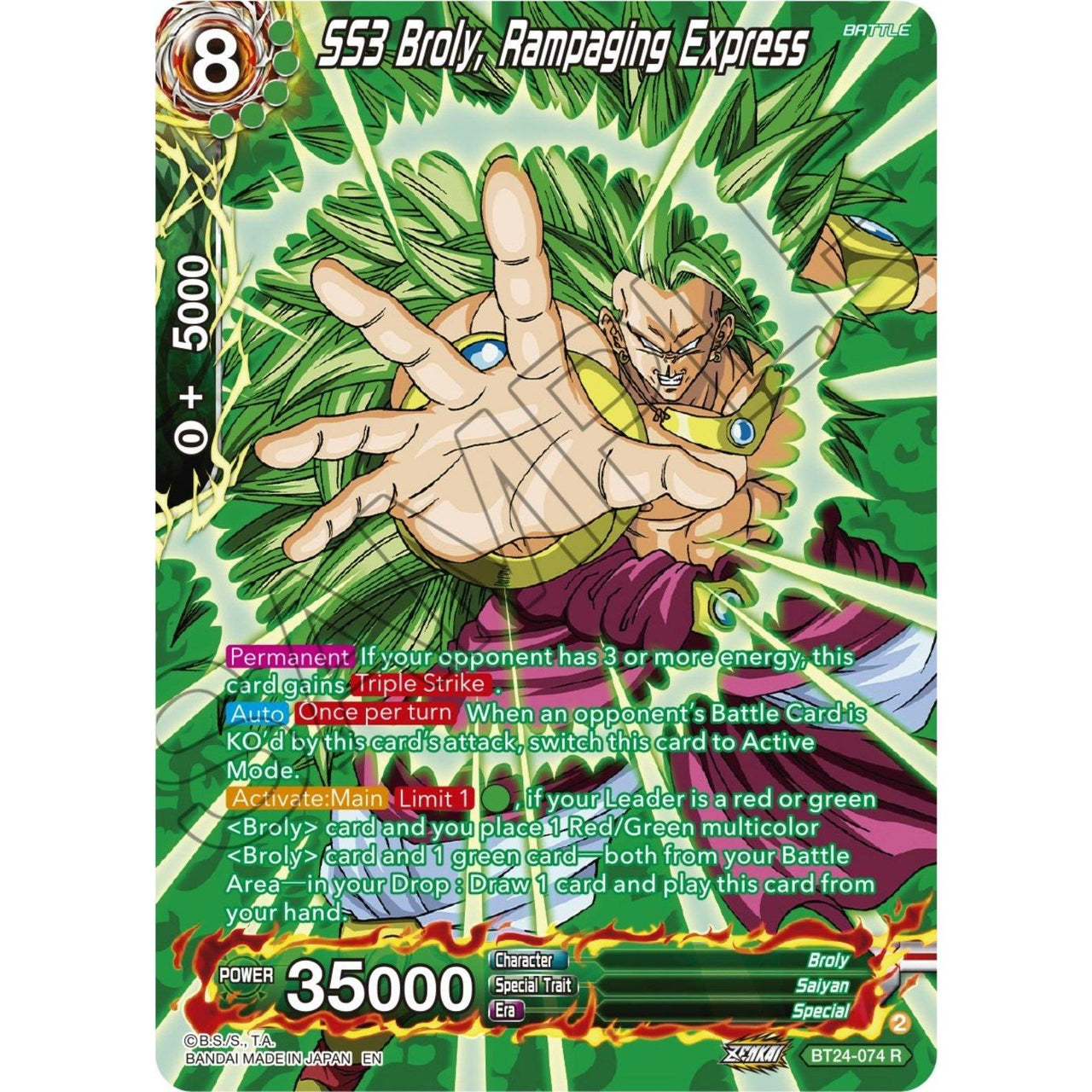 Dragon Ball Super: Masters SS3 Broly, Rampaging Express (Collector Booster Silver) (BT24 - 074) (Beyond Generations) by LAB7 Malta, Europe