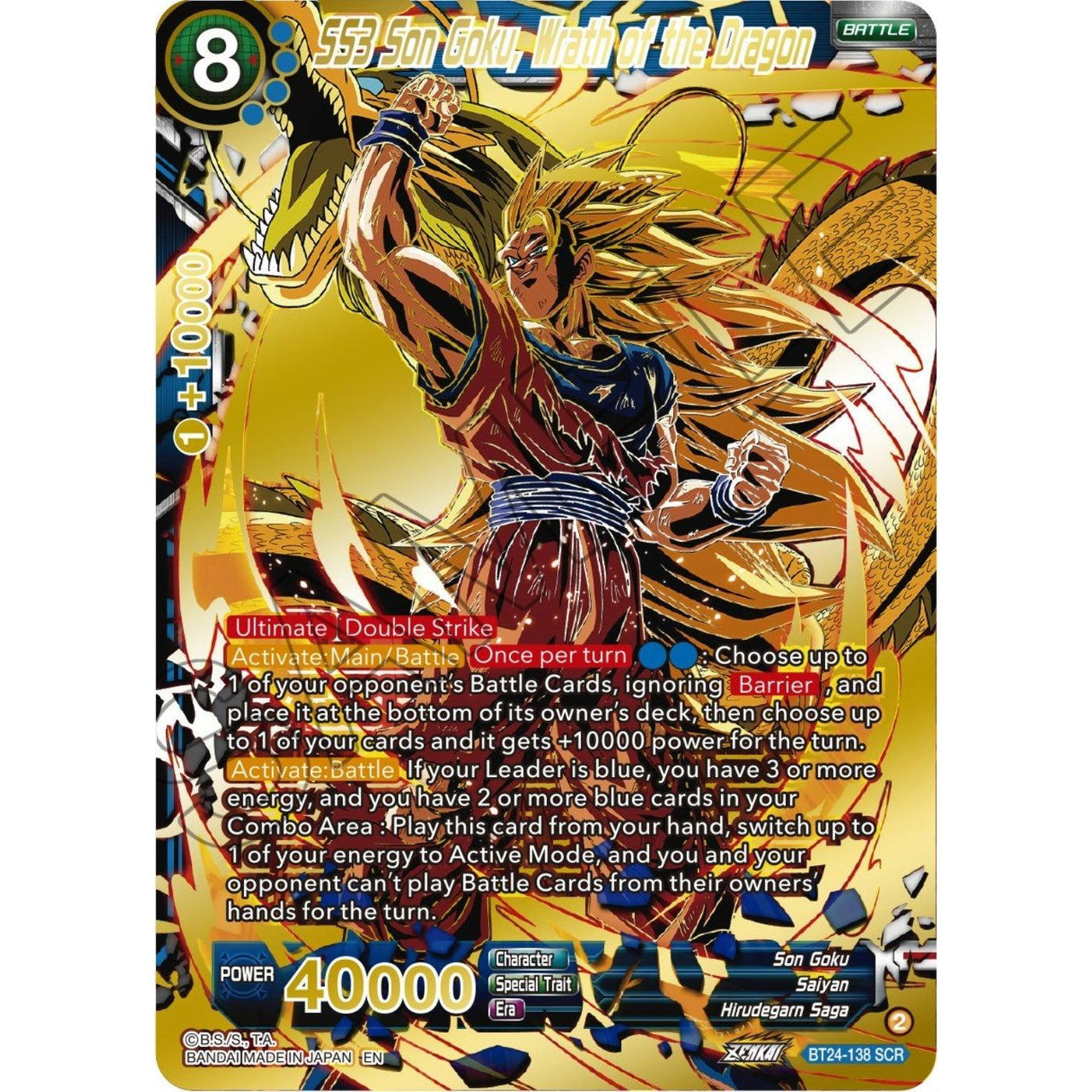 Dragon Ball Super: Masters SS3 Son Goku, Wrath of the Dragon (BT24 - 138) (Beyond Generations) by LAB7 Malta, Europe