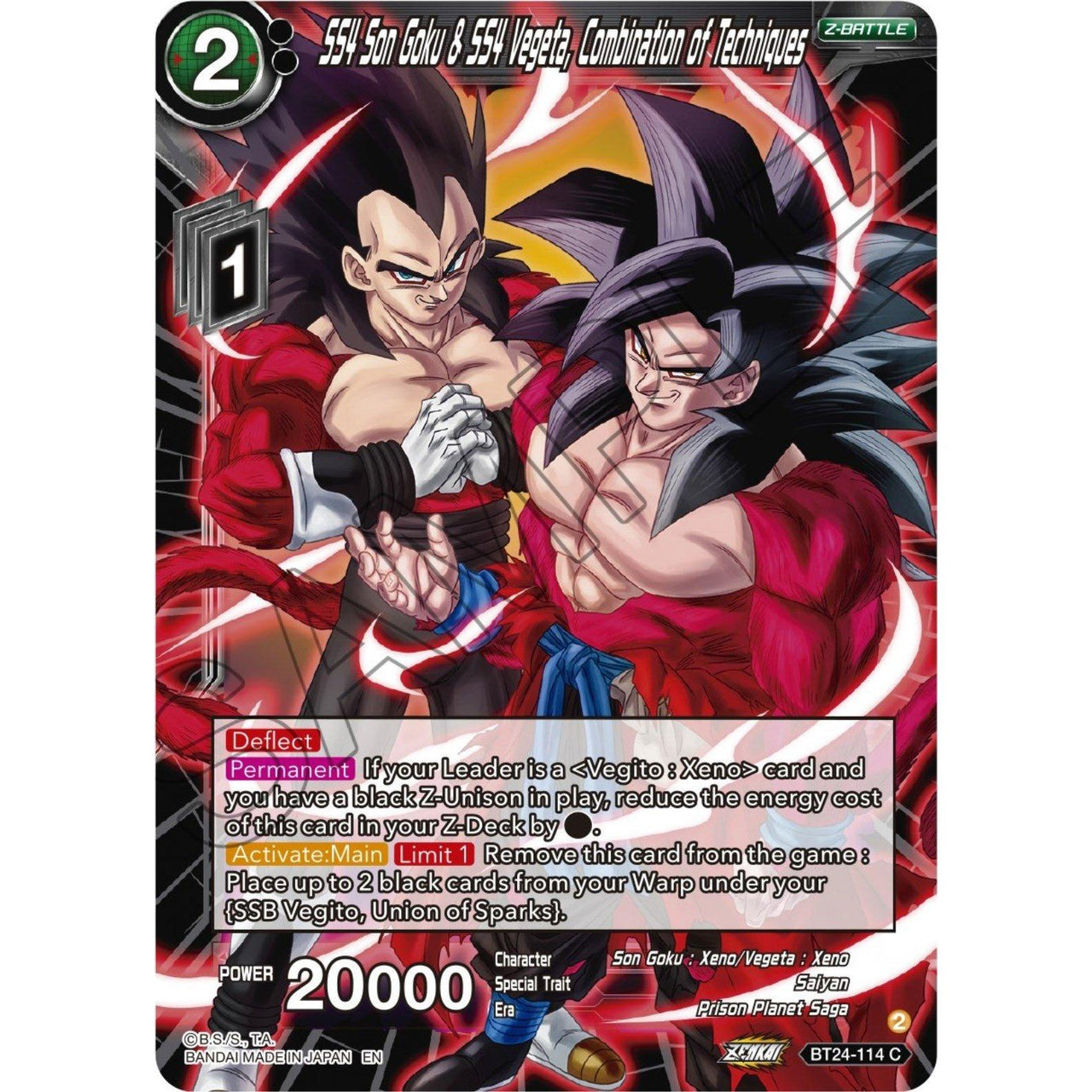Dragon Ball Super: Masters SS4 Son Goku & SS4 Vegeta, Combination of Techniques (BT24 - 114) (Beyond Generations) by LAB7 Malta, Europe