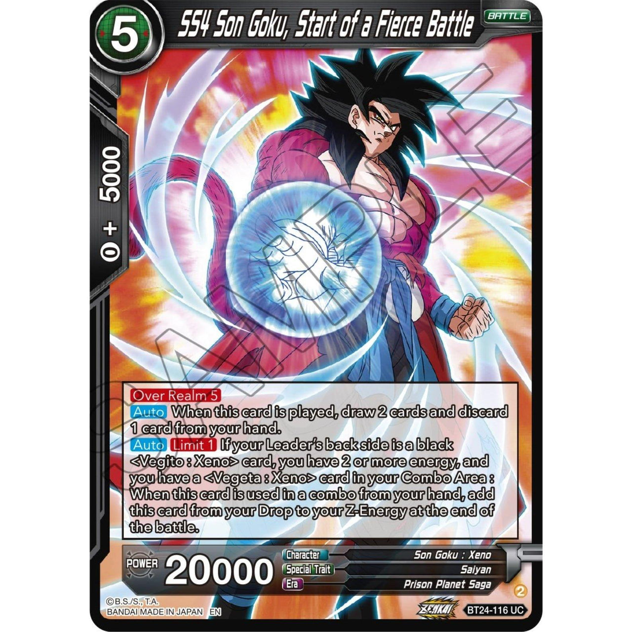 Dragon Ball Super: Masters SS4 Son Goku, Start of a Fierce Battle (BT24 - 116) (Beyond Generations) by LAB7 Malta, Europe