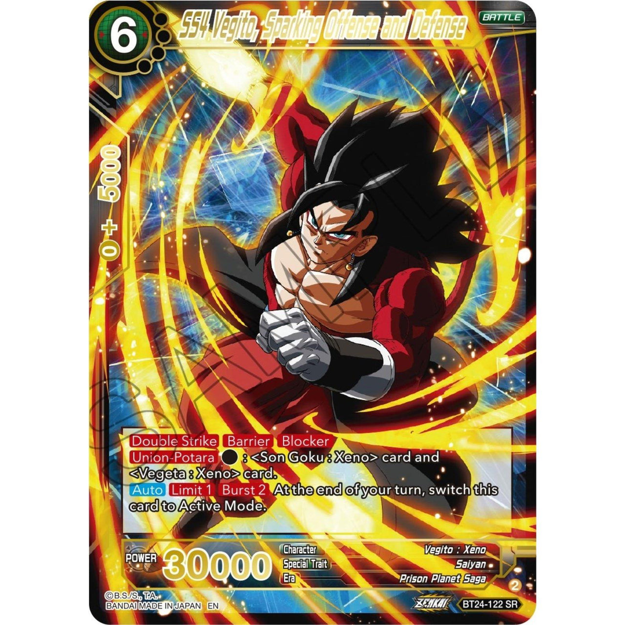 Dragon Ball Super: Masters SS4 Vegito, Sparking Offense and Defense (BT24 - 122) (Beyond Generations) by LAB7 Malta, Europe