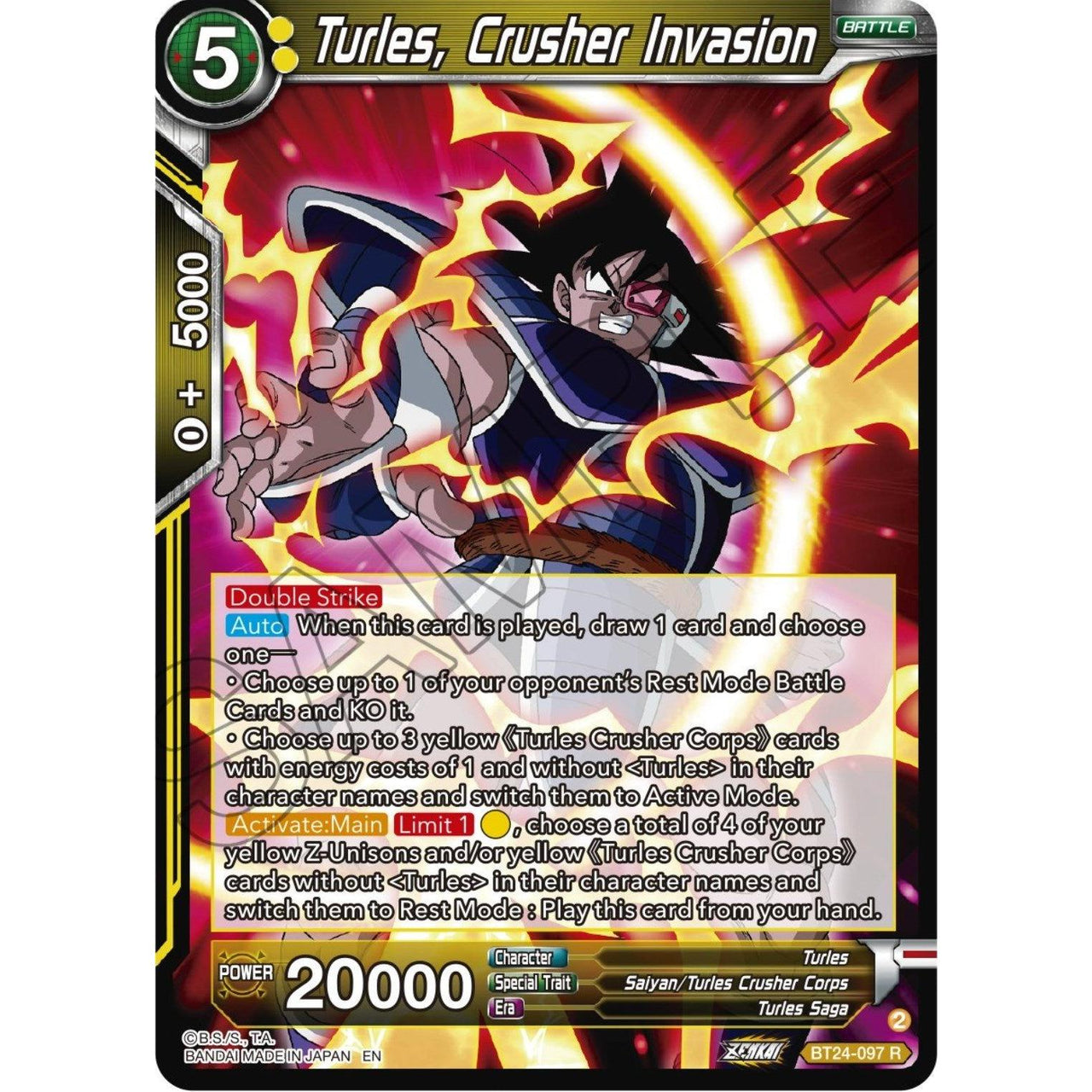 Dragon Ball Super: Masters Turles, Crusher Invasion (BT24 - 097) (Beyond Generations) by LAB7 Malta, Europe