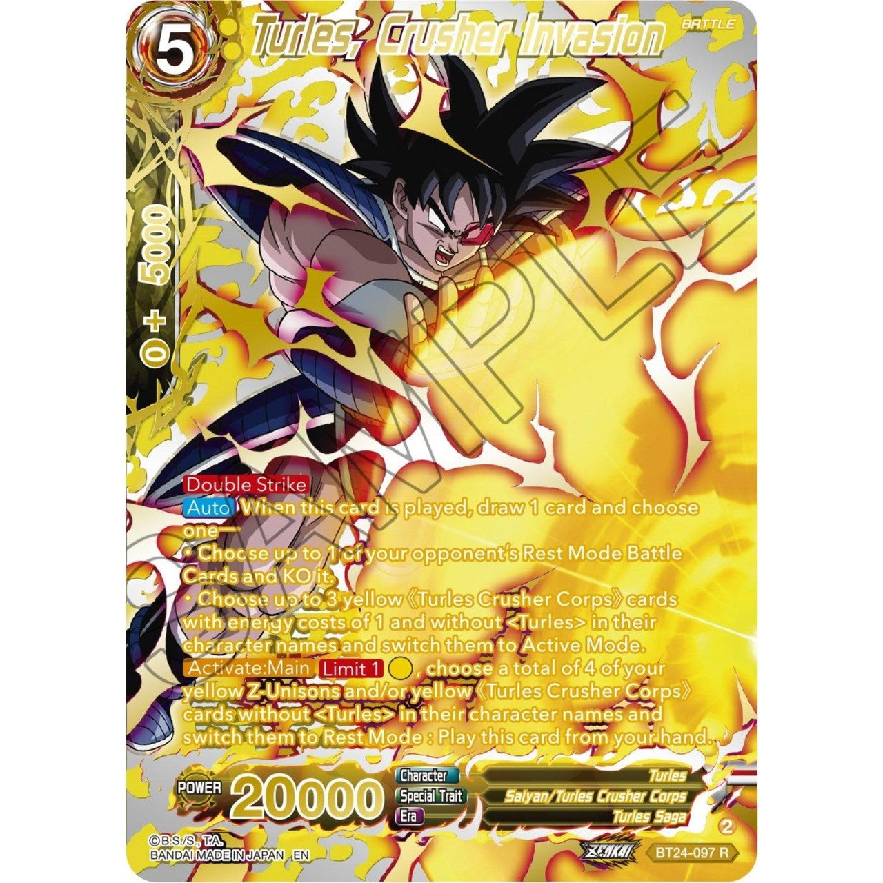 Dragon Ball Super: Masters Turles, Crusher Invasion (Collector Booster Gold) (BT24 - 097) (Beyond Generations) by LAB7 Malta, Europe
