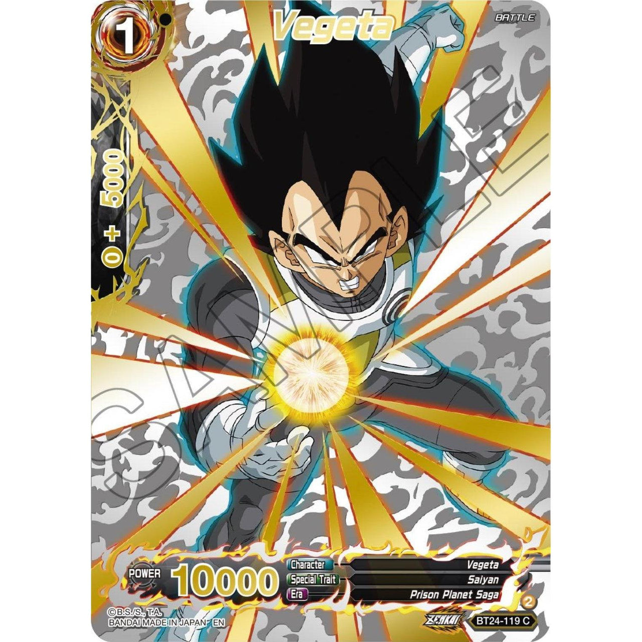 Dragon Ball Super: Masters Vegeta (Collector Booster Gold) (BT24 - 119) (Beyond Generations) by LAB7 Malta, Europe