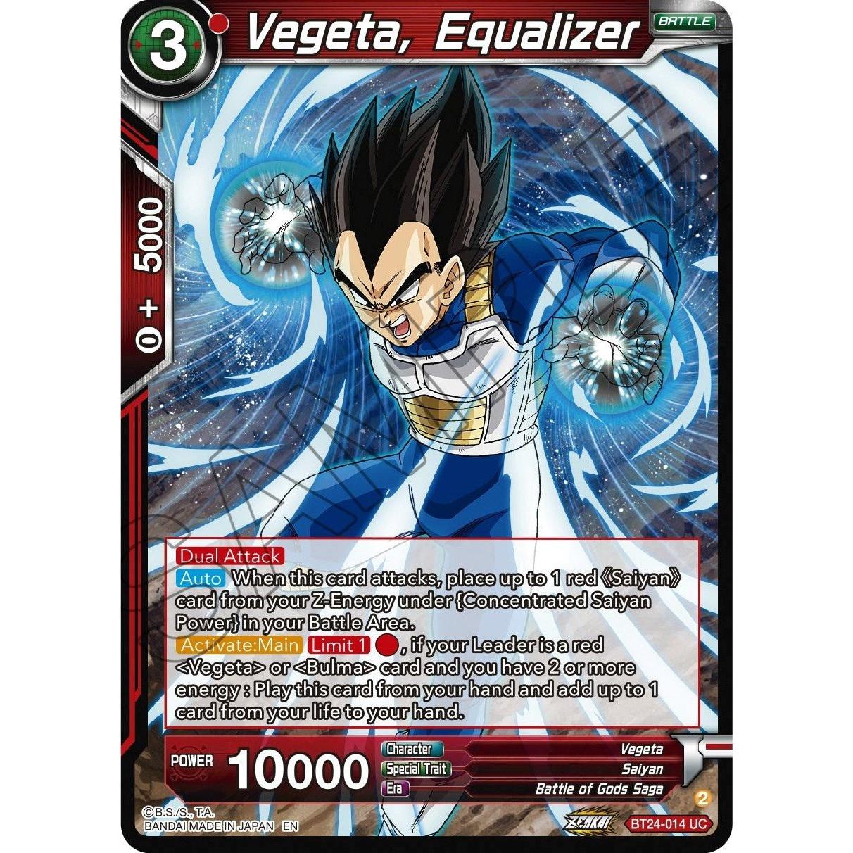 Dragon Ball Super: Masters Vegeta, Equalizer (BT24 - 014) (Beyond Generations) by LAB7 Malta, Europe