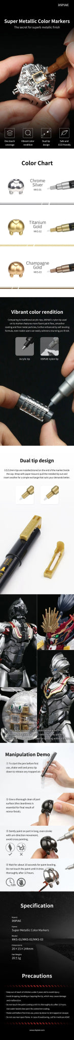 DSPIAE DSPIAE Super Metallic Colour Markers by LAB7 Malta, Europe
