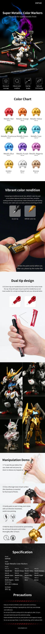 DSPIAE DSPIAE Super Metallic Colour Master Marker by LAB7 Malta, Europe