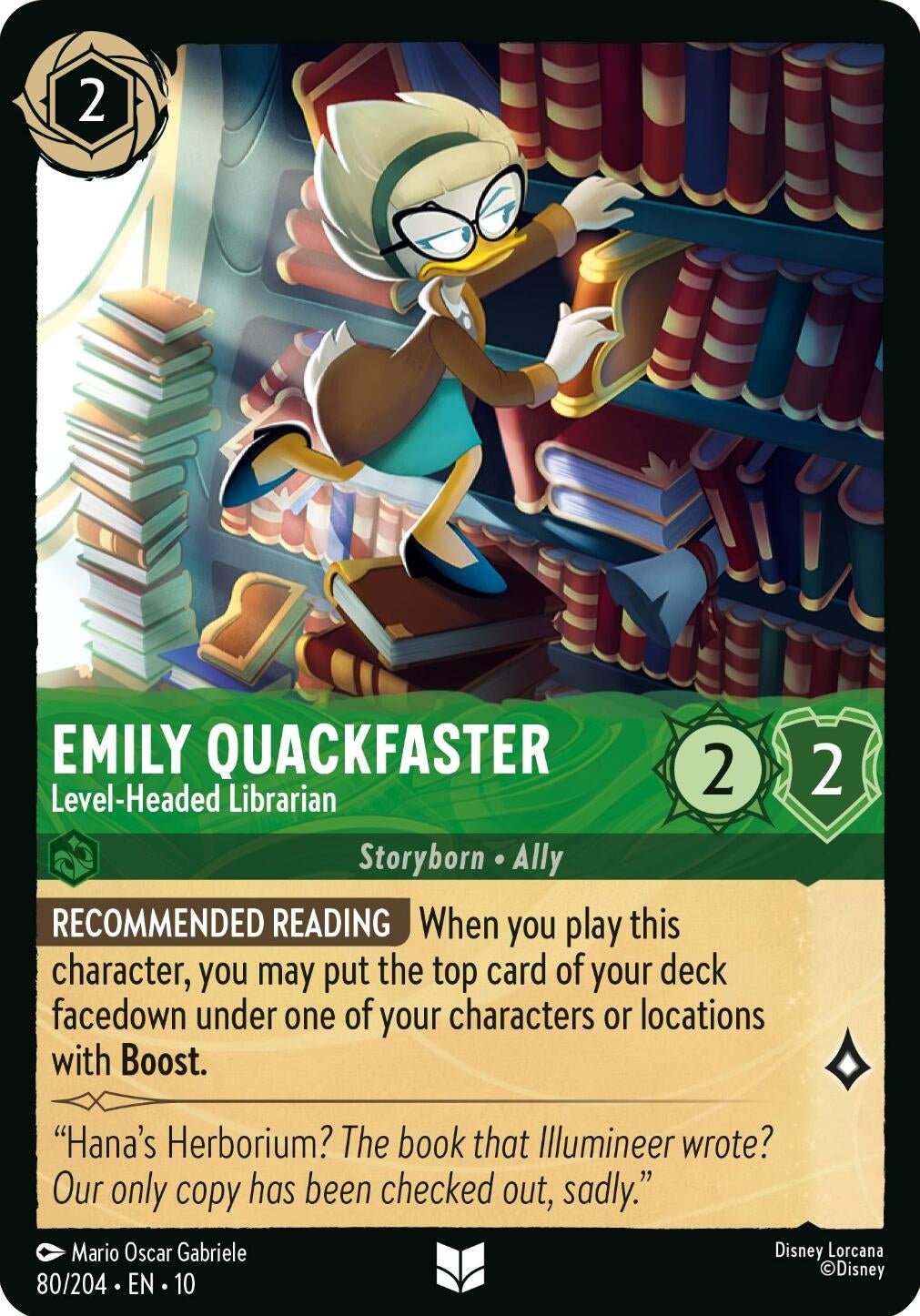 Ravensburger Emily Quackfaster - Level - Headed Librarian (80/204) (Whispers in the Well) by LAB7 Malta, Europe