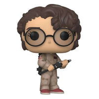 Funko POP! Phoebe vinyl figure from Ghostbusters: Afterlife wearing a tan jumpsuit and holding a proton wand.