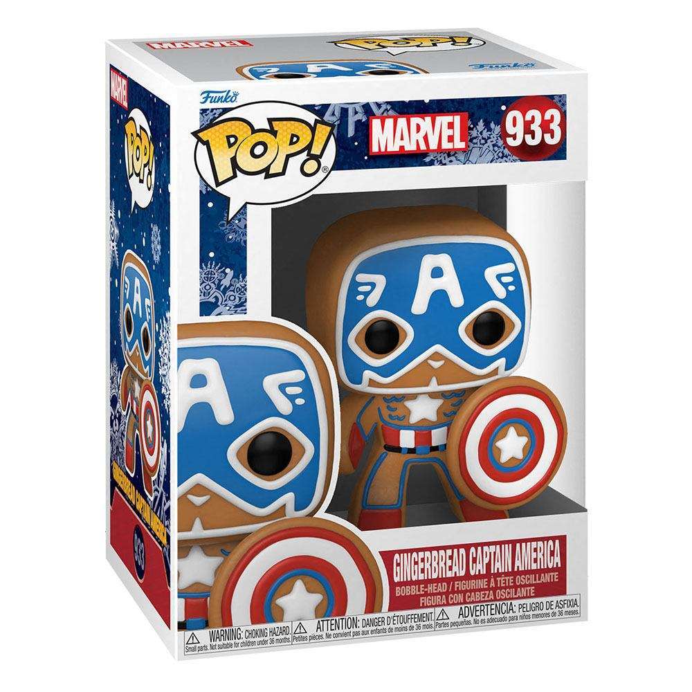 Funko Funko POP! Marvel: Holiday - Captain America Gingerbread Man Pop! Vinyl Figure by LAB7 Malta, Europe