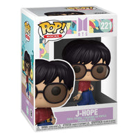 Funko POP! Rocks BTS J-Hope Dynamite vinyl figure in its original branded display box, shown from a front angle.