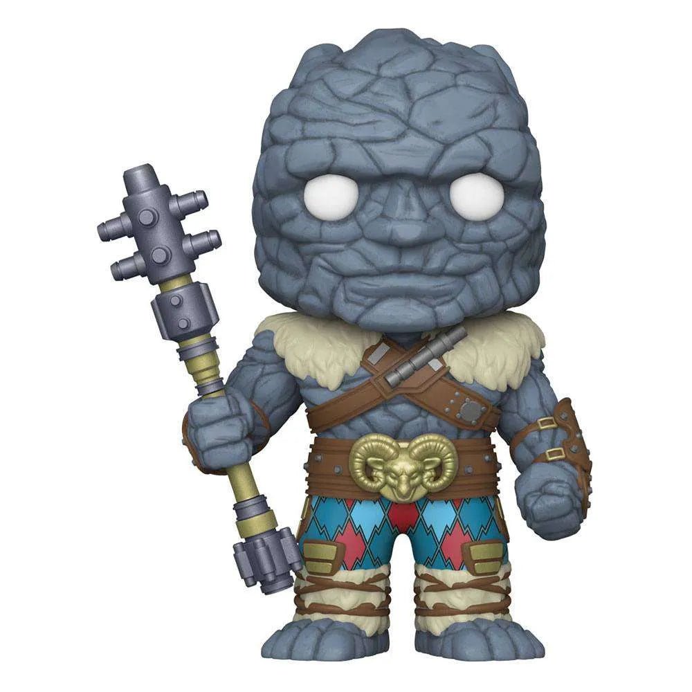 Funko POP! Korg #1044 from Thor: Love and Thunder, featuring a rocky blue figure holding a mace with colorful pants.