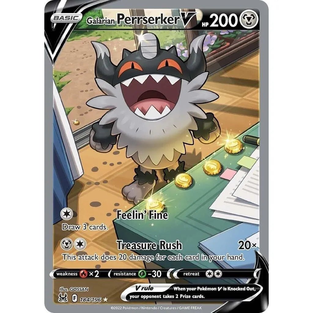 Galarian Perrserker V (Alternate Full Art) (184/196) (SWSH11: Lost Origin) in Malta | LAB7