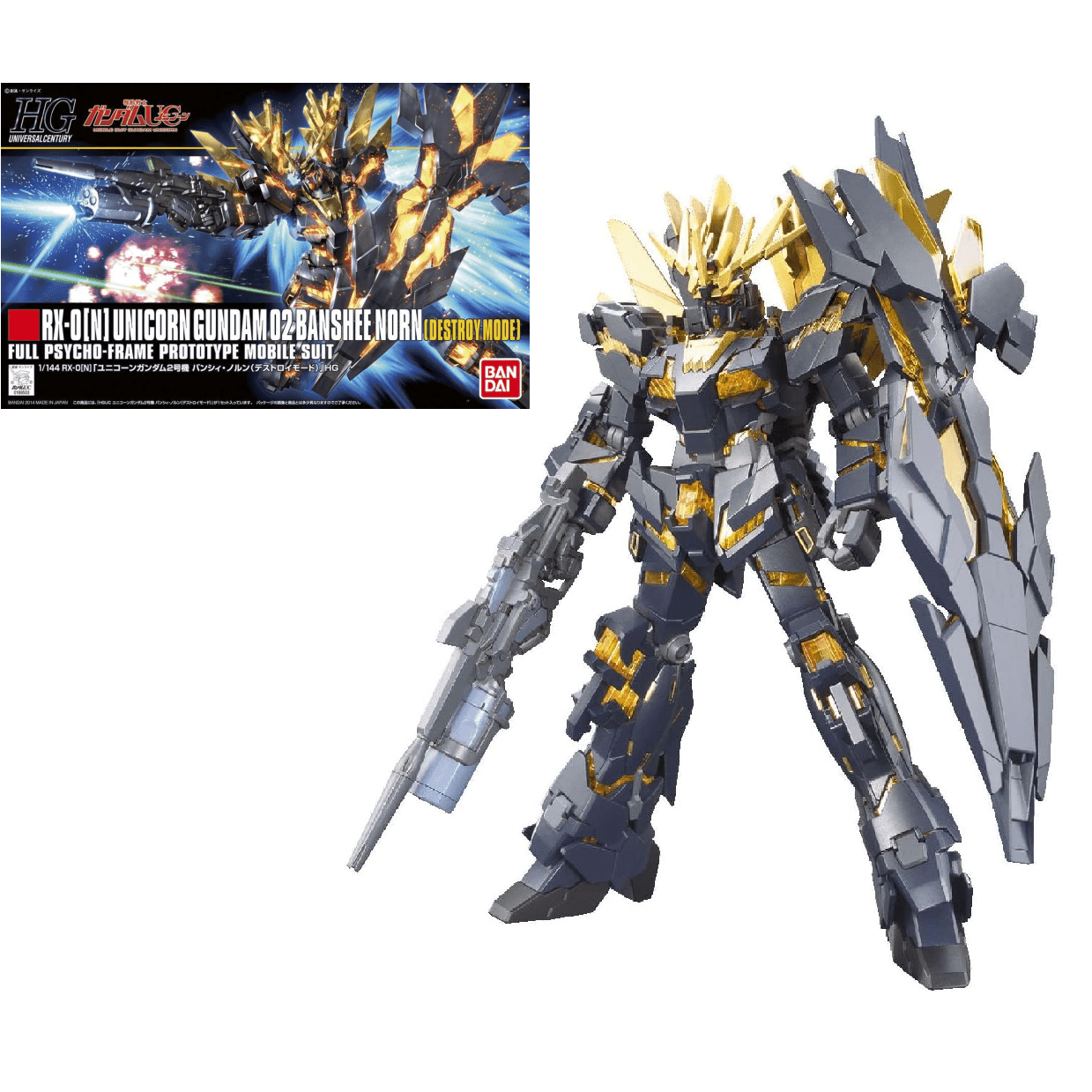 Bandai GUNDAM - 1/144 HGUC Unicorn Gundam 02 Banshee Norn - Model Kit 13cm by LAB7 Malta, Europe