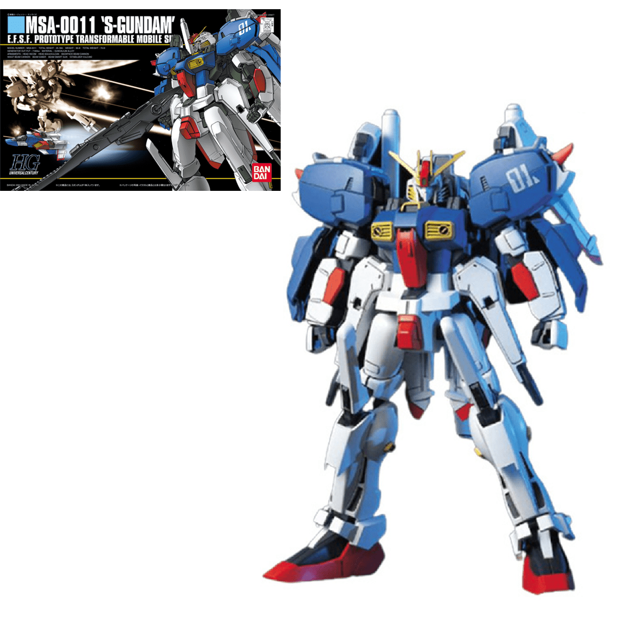Bandai GUNDAM - HGUC 1/144 MSA - 0011 'S - Gundam' Model Kit by LAB7 Malta, Europe