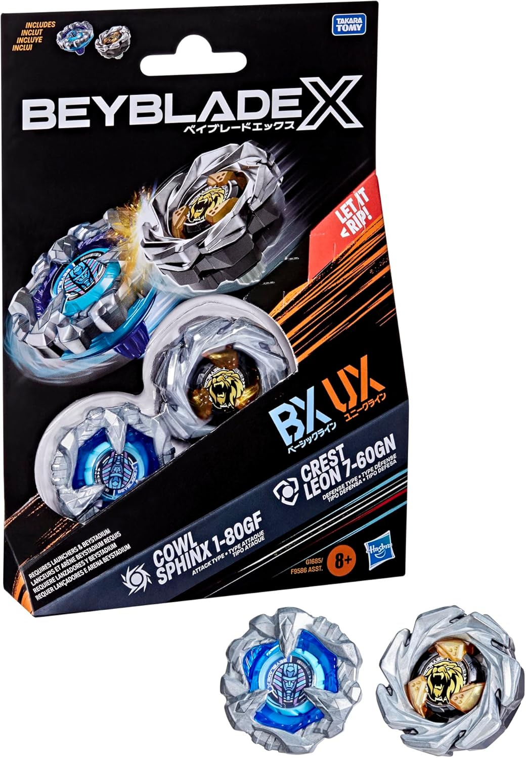 Hasbro Hasbro Beyblade X Cowl Sphinx & Crest Leon Dual Pack – Takara Tomy Metal Tops by LAB7 Malta, Europe
