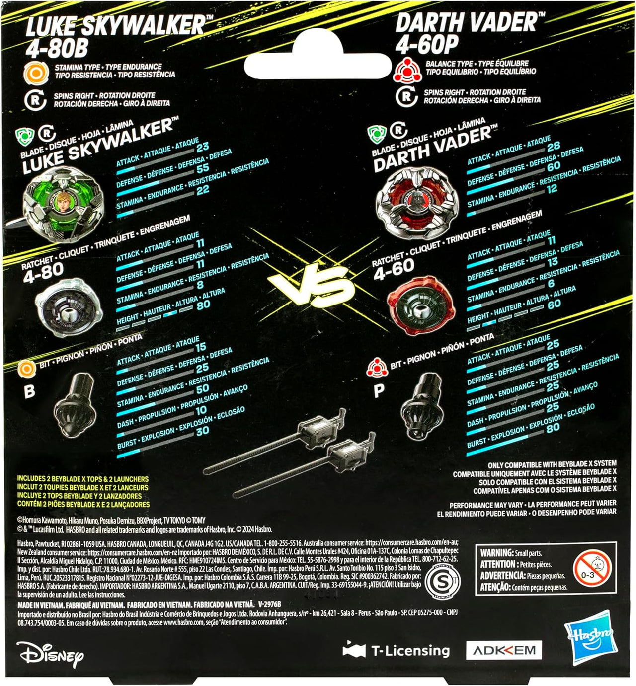 Hasbro Hasbro Beyblade X Star Wars Luke & Darth Vader Dual Pack 4 - 80B 4 - 60P by LAB7 Malta, Europe