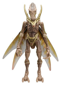 Hasbro Star Wars Black Series Geonosian Warrior action figure in a front view with brown insectoid skin and translucent wings.