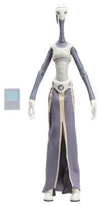 Hasbro Star Wars Black Series Taun We action figure in a front view with a small blue accessory on a white background.