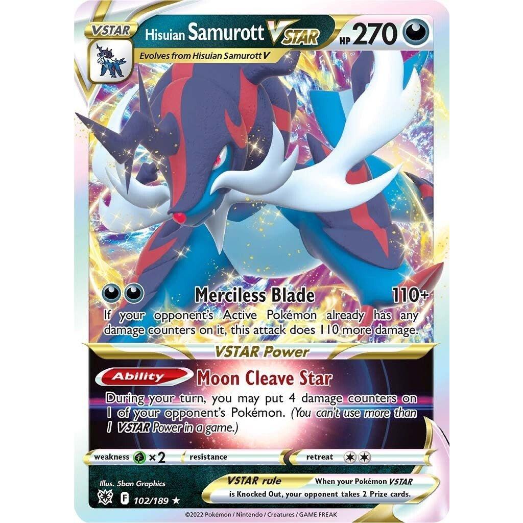 The Pokemon Company Hisuian Samurott VSTAR (102/189) (SWSH10: Astral Radiance) by LAB7 Malta, Europe