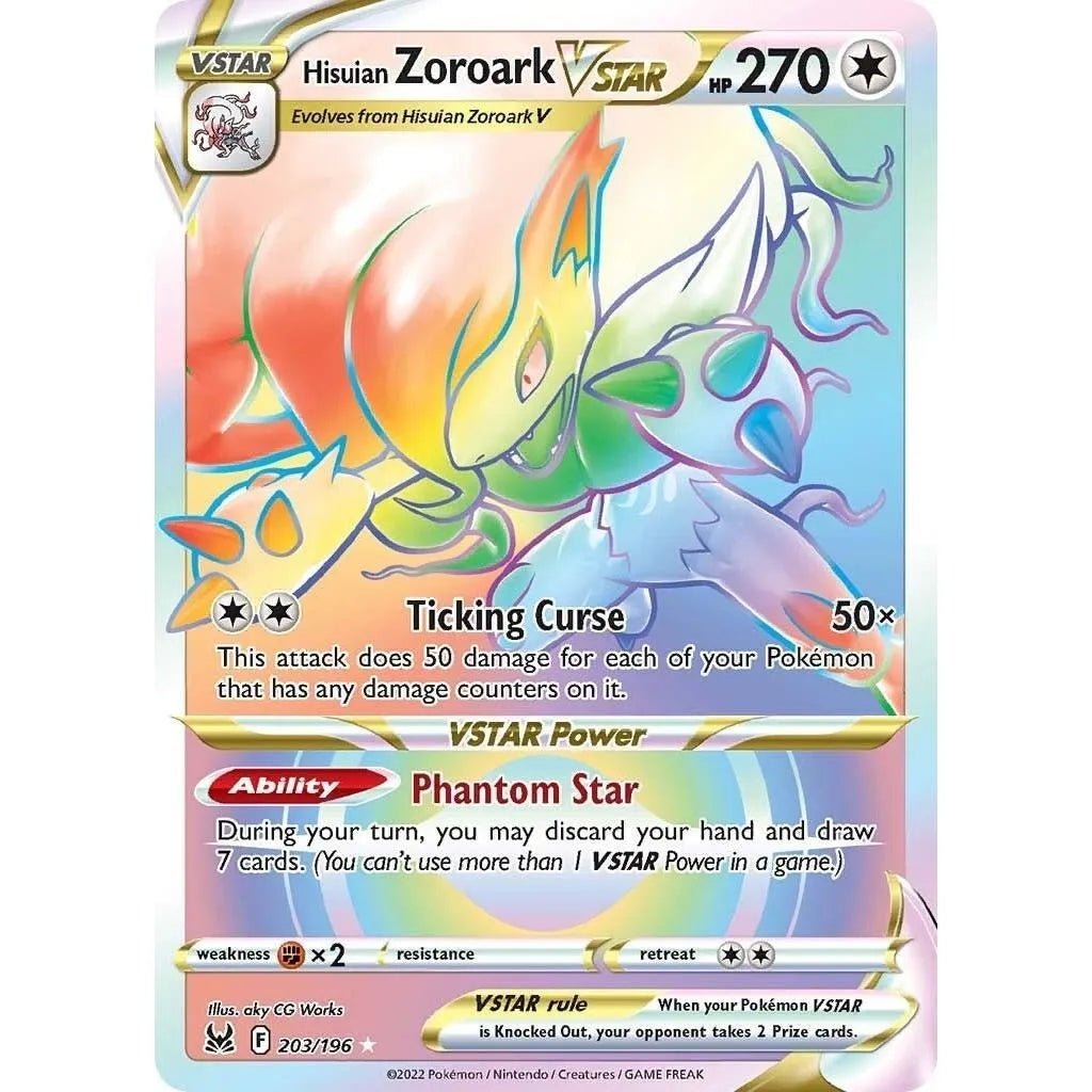 Hisuian Zoroark VSTAR (Secret) (203/196) (SWSH11: Lost Origin) in Malta | LAB7