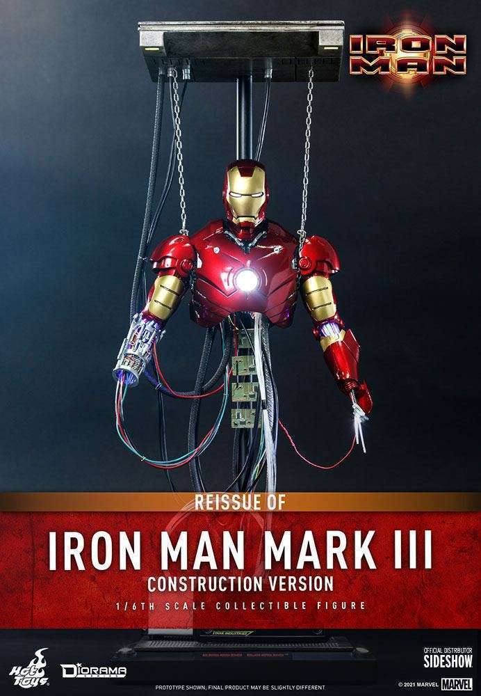 Hot Toys Iron Man Movie Masterpiece Action Figure 1/6 Iron Man Mark III (Construction Version) 39 cm by LAB7 Malta, Europe