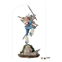 Iron Studios 1/10 Spiral statue in a dynamic pose, featuring six arms with swords on a detailed stone base.