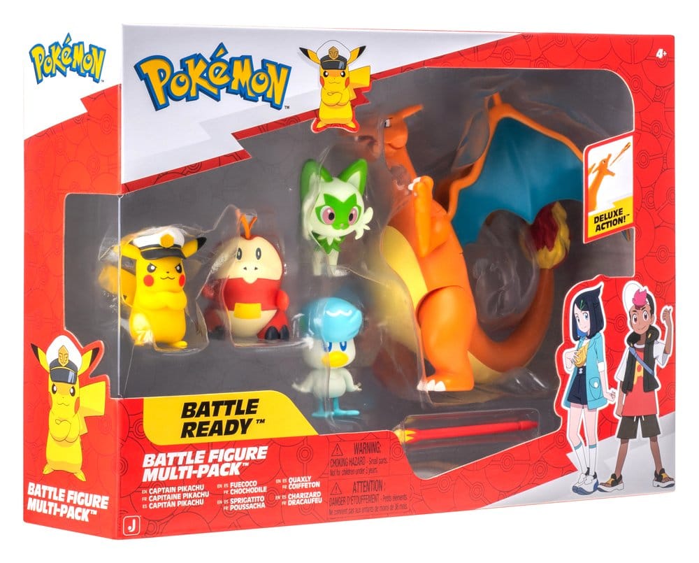 Jazwares Pokémon Battle Figure Multi-Pack 5 Figures & Flame Effect