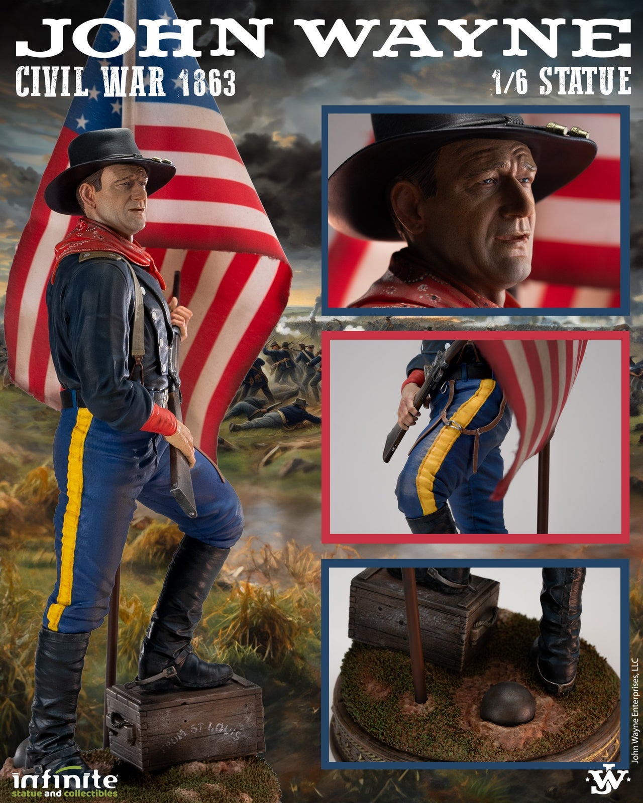 Infinite Statue John Wayne Civil War 1863 – 1/6 Scale Resin Statue