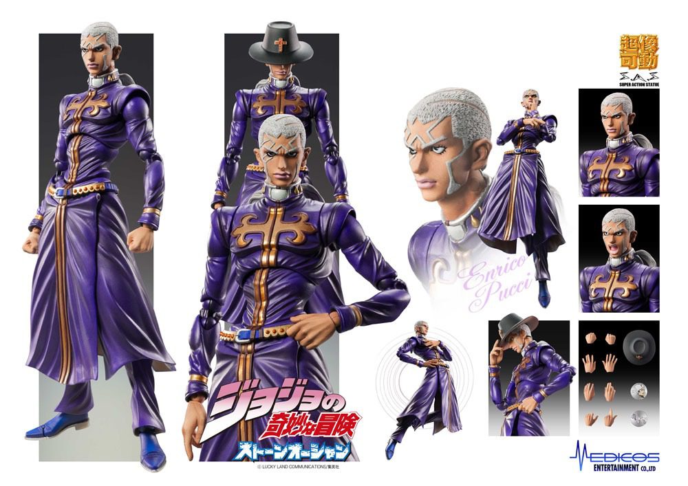 Medicos Entertainment JoJo's Bizarre Adventure Part6 Stone Ocean Action Figure Chozokado (Enrico P) 16 cm by LAB7 Malta, Europe
