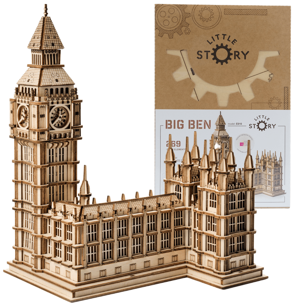 Little Story Big Ben (Elizabeth Tower) 3D Wooden Puzzle Model by LAB7 Malta, Europe