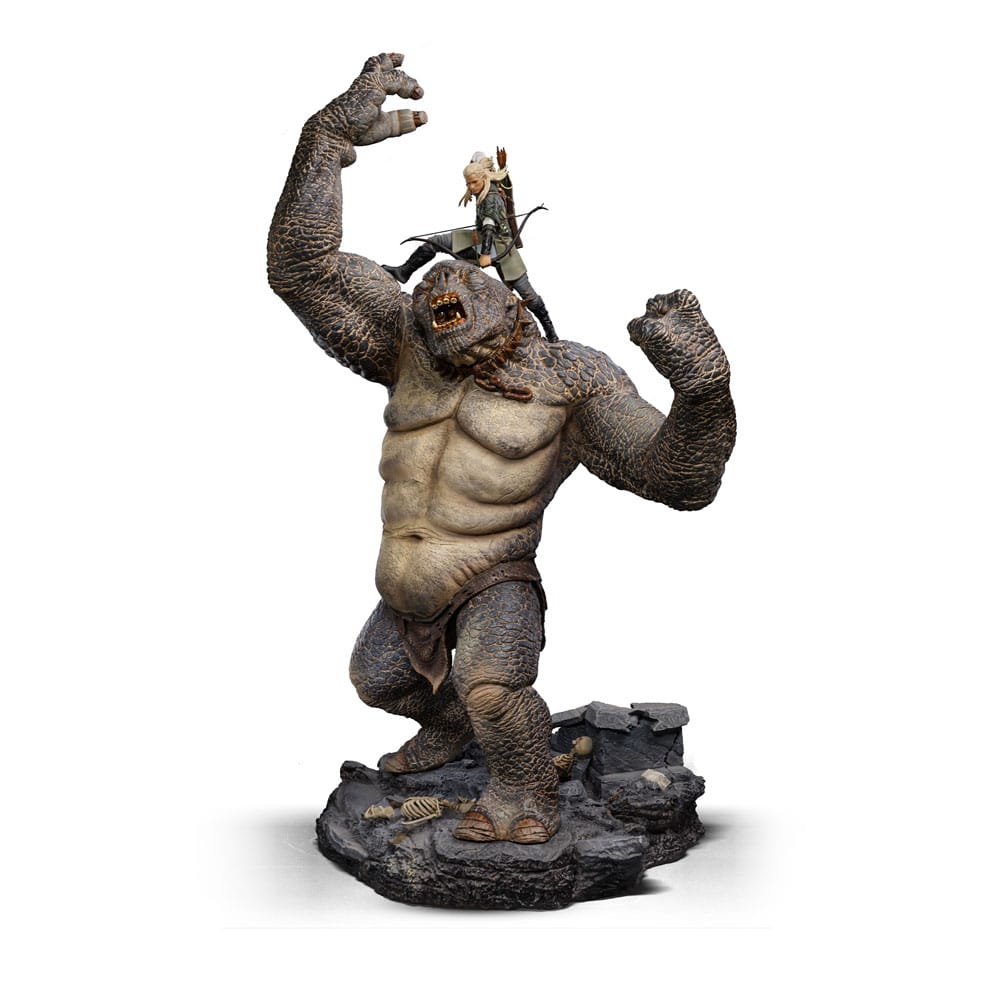 Iron Studios Lord Of The Rings Deluxe Art Scale Statue 1/10 Cave Troll and Legolas 72 cm by LAB7 Malta, Europe
