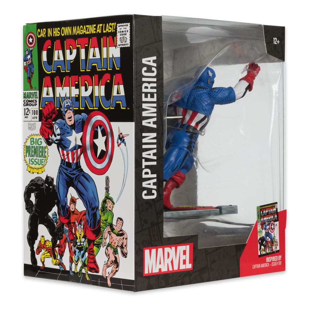 McFarlane Marvel Collection PVC Statue 1/10 Captain America (Captain America 100) – 12 cm by LAB7 Malta, Europe
