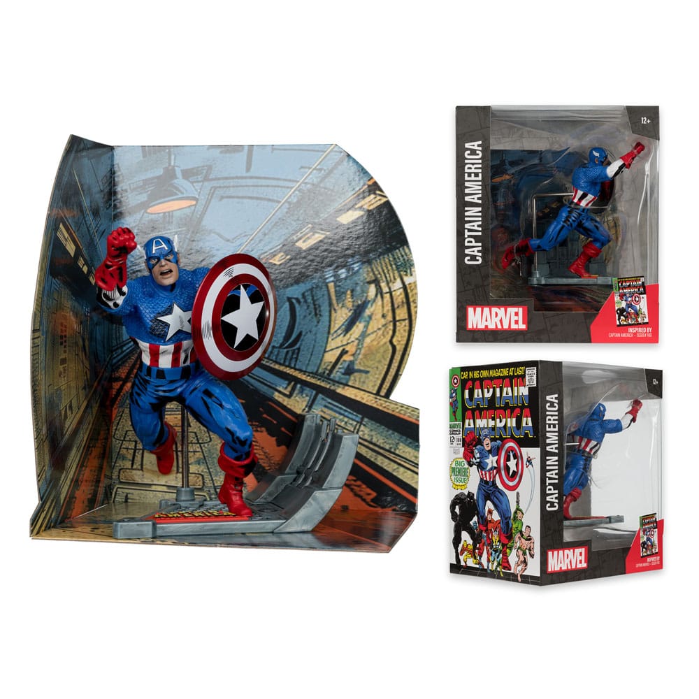 McFarlane Marvel Collection PVC Statue 1/10 Captain America (Captain America 100) – 12 cm by LAB7 Malta, Europe