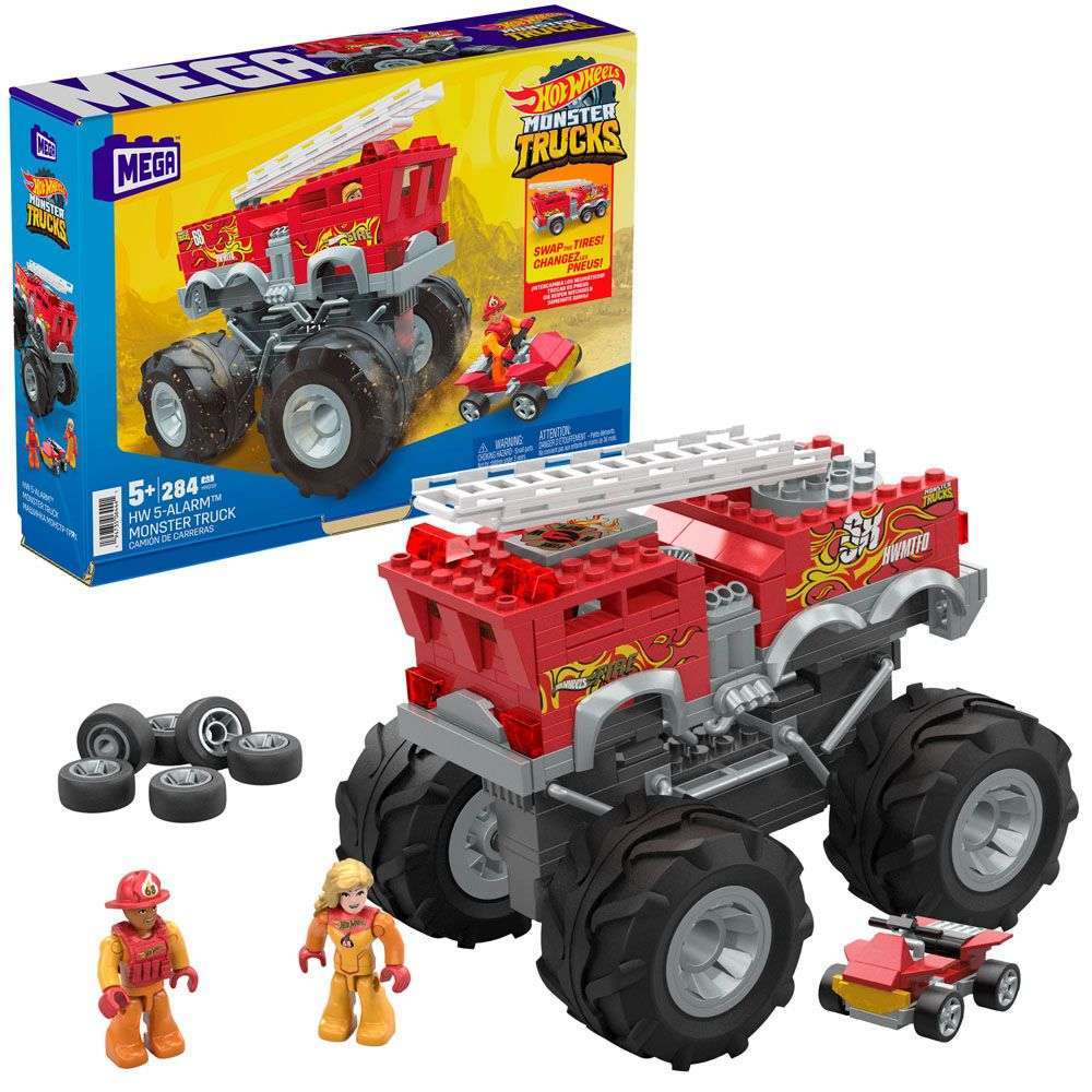 Mattel Hot Wheels Monster Trucks Mega Construx Construction Set HW 5-Alarm Monster Truck in Malta | LAB7