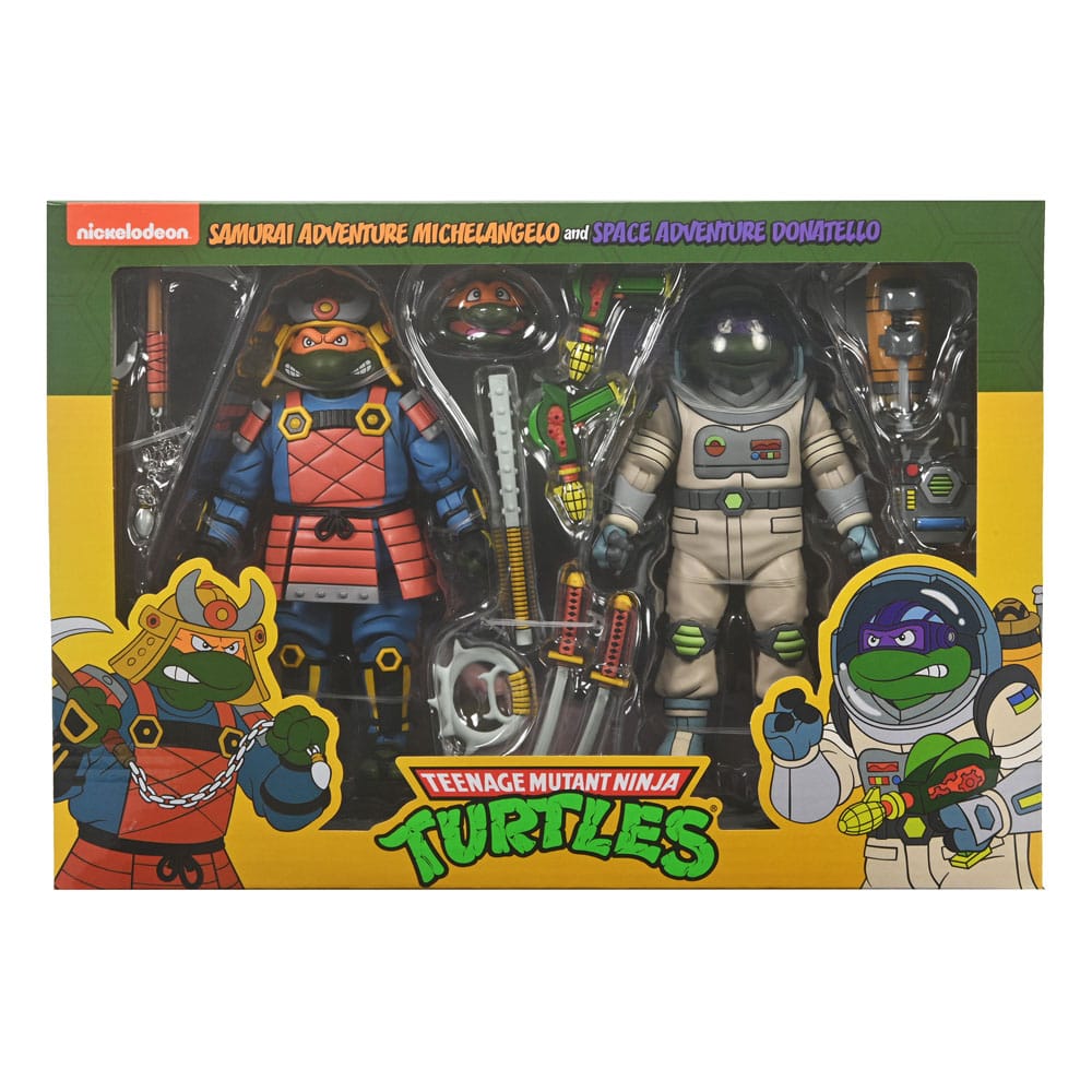 NECA NECA TMNT Cartoon 2 - Pack Space Adventure Donatello & Samurai Michelangelo 18cm by LAB7 Malta, Europe
