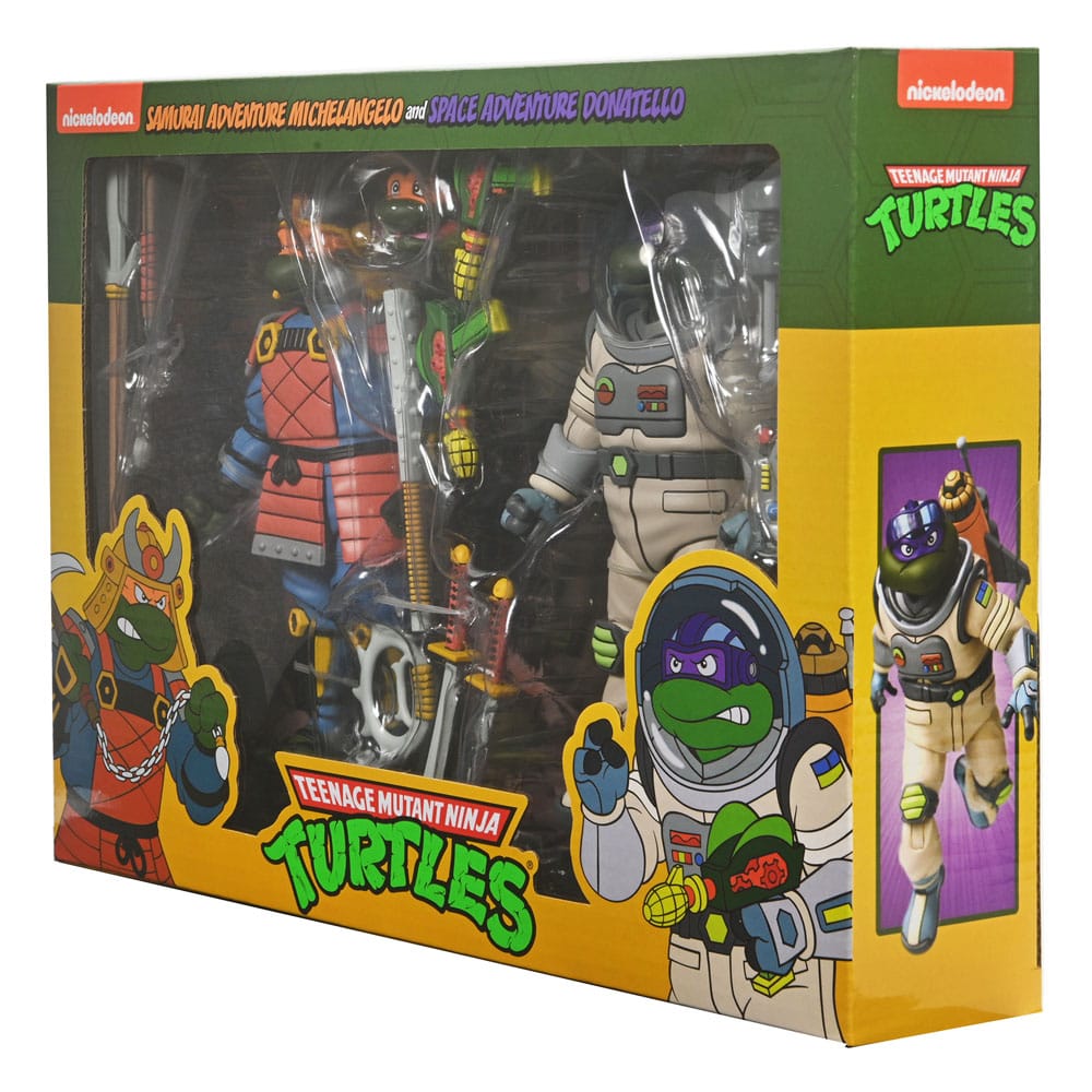 NECA NECA TMNT Cartoon 2 - Pack Space Adventure Donatello & Samurai Michelangelo 18cm by LAB7 Malta, Europe