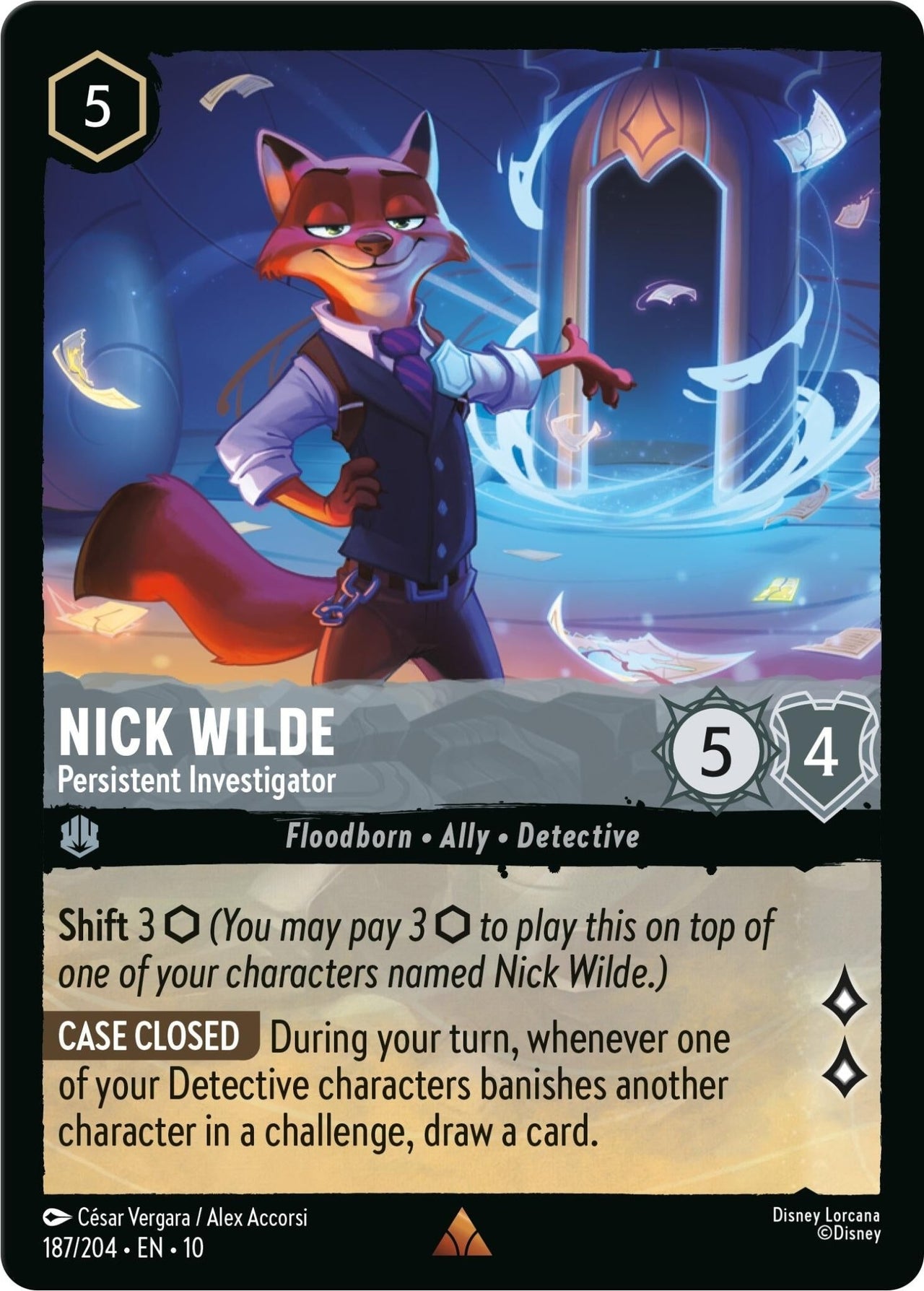 Ravensburger Nick Wilde - Persistent Investigator (187/204) (Whispers in the Well) by LAB7 Malta, Europe