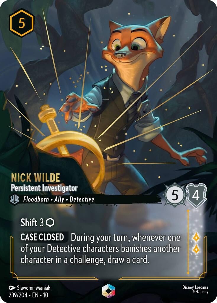 Ravensburger Nick Wilde - Persistent Investigator (Enchanted) (239/204) (Whispers in the Well) by LAB7 Malta, Europe