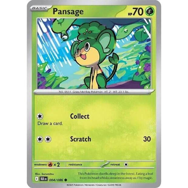 Pokemon Pansage (004/086) (SV: Black Bolt) by LAB7 Malta, Europe
