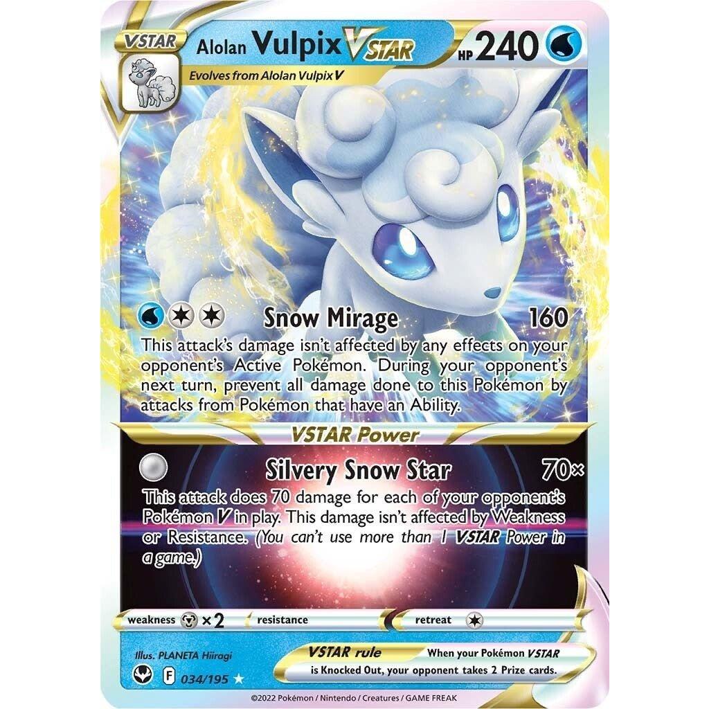 The Pokemon Company Alolan Vulpix VSTAR (034/195) (SWSH12: Silver Tempest) by LAB7 Malta, Europe