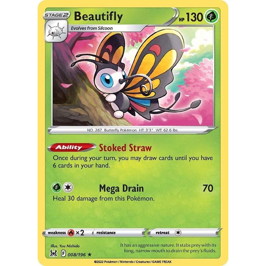 Pokemon Beautifly (008/196) (SWSH11: Lost Origin) by LAB7 Malta, Europe
