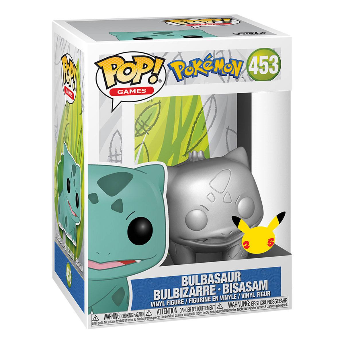 Funko Pokemon - Bulbasaur 25th Anniversary Siver Metallic Pop! 453 by LAB7 Malta, Europe